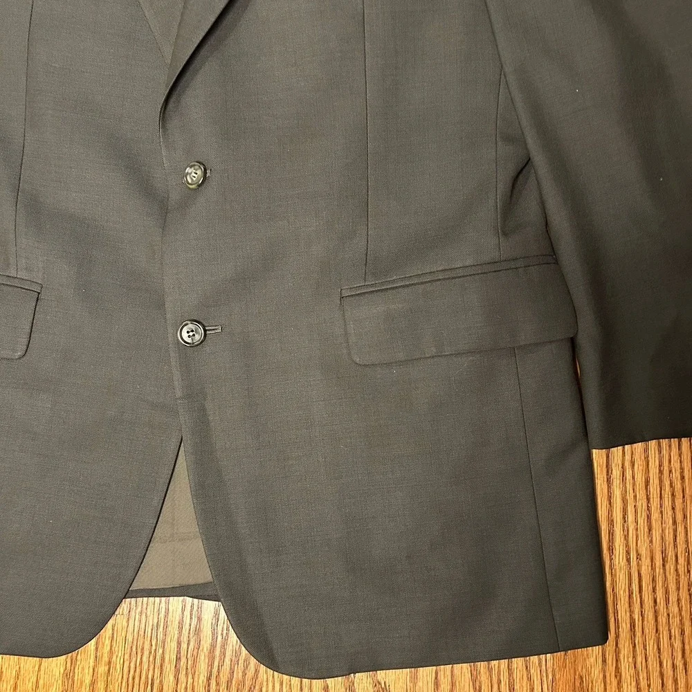 Jos A Bank Mens Blazer Career Suit Single Breasted 42 R Gray Wool Cashmere Blend